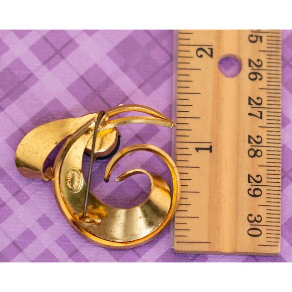 Vintage Intricate Jade Brooch by Western Germany - Picture 2 of 2